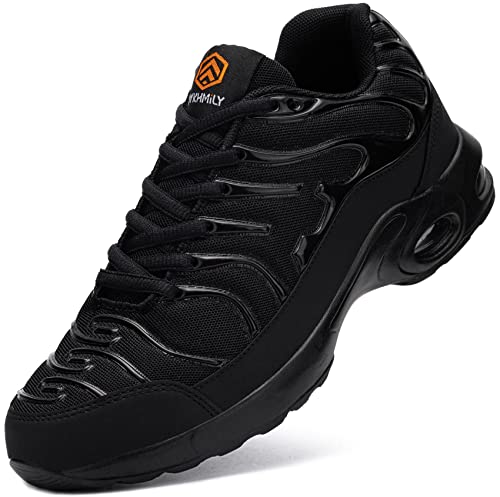 DYKHMILY Arbeitsschuhe Herren Sicherheitsschuhe Leichte Luftkissen Stahlkappenschuhe Arbeit Komfort Schutzschuhe Sportlich Atmungsaktive Pannensichere S1 (Schwarz,41.5EU) von DYKHMILY