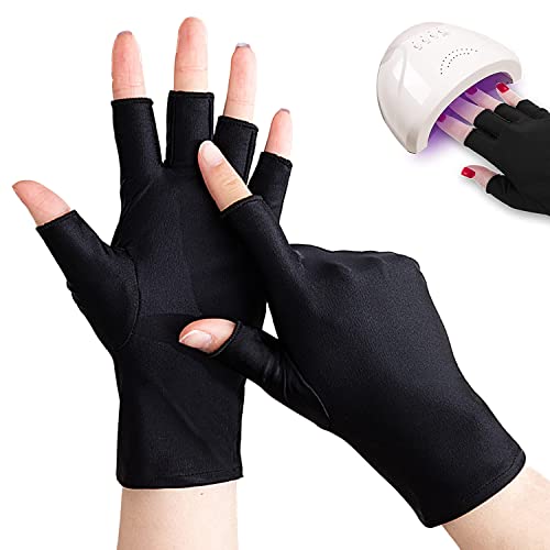 DYKJGSGO UV Shield Handschuh, UV Handschuhe Maniküre, 1 Paar Gel Maniküre Handschuhe, Nagel Handschuhe Schützen Hand vor LED Lampen, Fingerlose Handschuhe für Nagellack Nagel Kunst Trockner (A) von DYKJGSGO