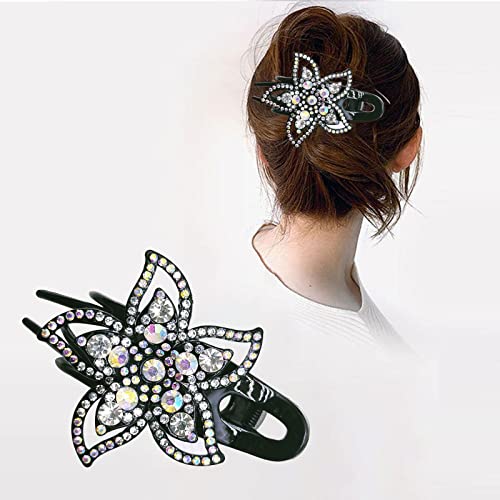 Haarspange Party Strass-Haarspange Damen Disc Hairpin Clip Haar voller Drill Hair Back Head Duck Clip 40 Cm X (A, One Size) von DYKeWei
