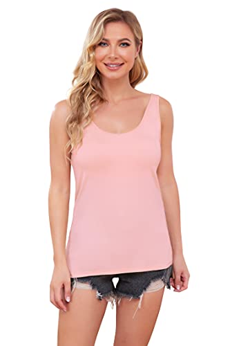 DYLH Damen BH-Hemd Unterhemd Basic Tank Tops 1 Pack Rosa Medium von DYLH