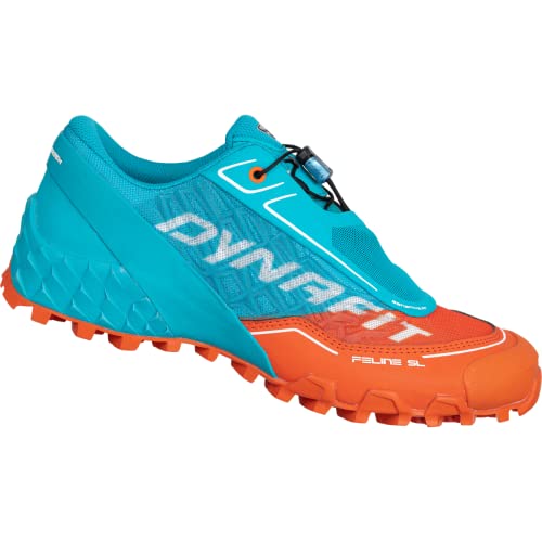 DYNAFIT W Feline Sl Colorblock-Blau-Orange - Dämpfender atmungsaktiver Damen Trailrunning Schuh, Größe EU 38.5 - Farbe L von DYNAFIT