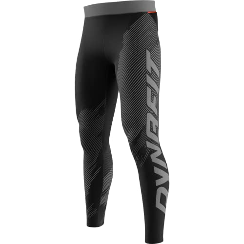 DYNAFIT M Ultra Graphic Long Tights Schwarz - Elastische praktische Herren Lauftights, Größe L - Farbe Black Out von DYNAFIT