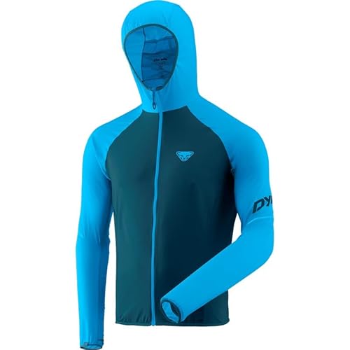 DYNAFIT M Alpine Wind Jacket Colorblock-Blau - Leichte windabweisende Herren Laufjacke, Größe L - Farbe Storm Blue von DYNAFIT