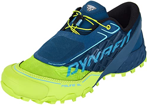 DYNAFIT M Feline Sl Colorblock - Dämpfender atmungsaktiver Herren Laufschuh, Größe EU 44.5 - Farbe Lime Punch - Fjord von DYNAFIT