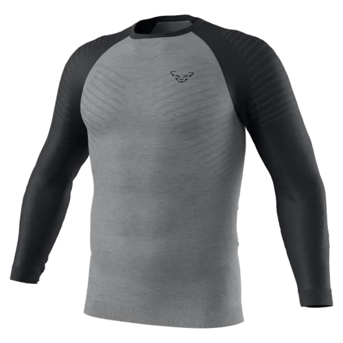 DYNAFIT M Tour Light Merino Longsleeve Colorblock-Grau-Schwarz - Merino Atmungsaktives schnelltrocknendes Herren Langarm von DYNAFIT