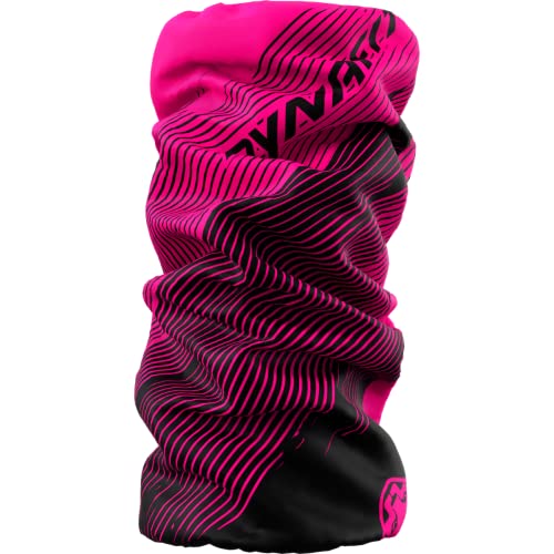 Dynafit Unisex Neck Gaiter Logo Tubular, Pink Glo/0910 Striped, Einheitsgröße von DYNAFIT