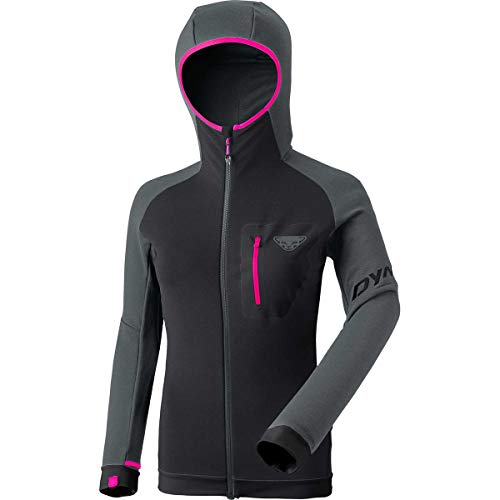 DYNAFIT W Radical Polartec Hooded Jacket Colorblock-Grau-Schwarz - Polartec Leichter atmungsaktiver Damen Polartec Mid von DYNAFIT
