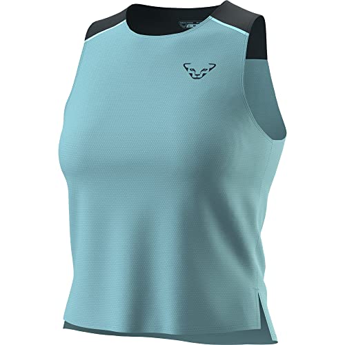 DYNAFIT W Sky Crop Top Blau - Atmungsaktives leichtes Damen Trail Running Top, Größe M - Farbe Marine Blue von DYNAFIT