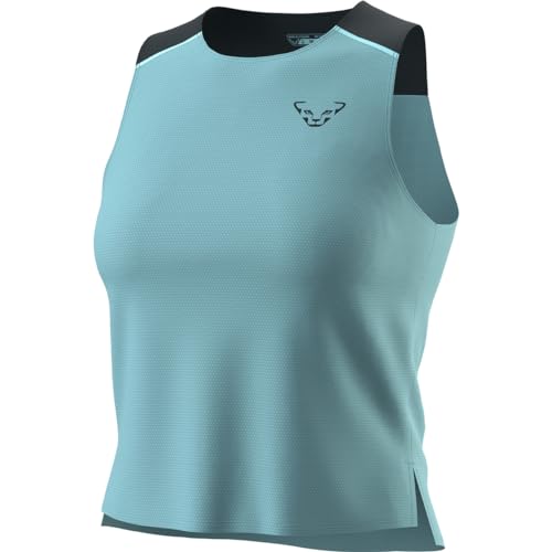DYNAFIT W Sky Crop Top Blau - Atmungsaktives leichtes Damen Trail Running Top, Größe M - Farbe Marine Blue von DYNAFIT