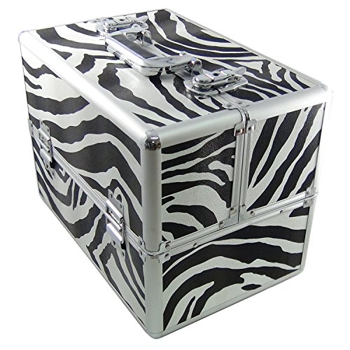 DynaSun BS355 36.5x27.5x24cm XXL Zebra Designer Beautycase Schminkkoffer Kosmetikkoffer Schmuckfach Beauty Case Reise Box von DynaSun