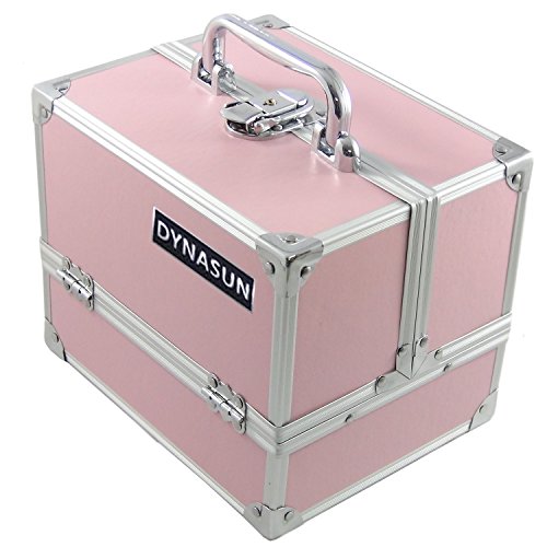 DynaSun BS35 22x17x18cm Pink Designer Beautycase Schminkkoffer Kosmetikkoffer Schmuckfach Beauty Case Reise Box von DynaSun