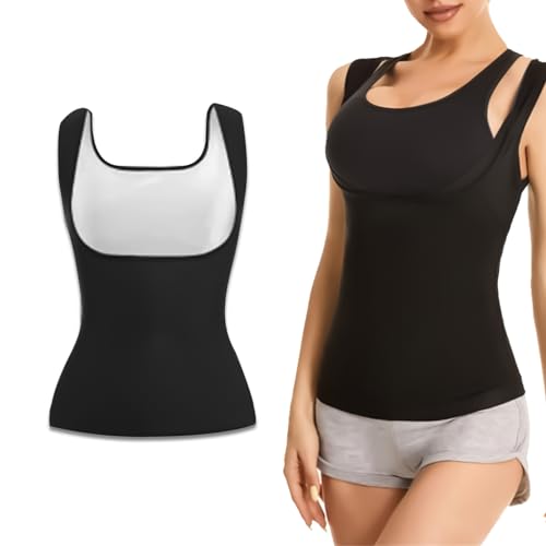 Neopren Weste Herren Saunaanzug Body Shaper Sauna Shirt Schwitzgürtel für Abnehmen Fitness Workout von DYOUen