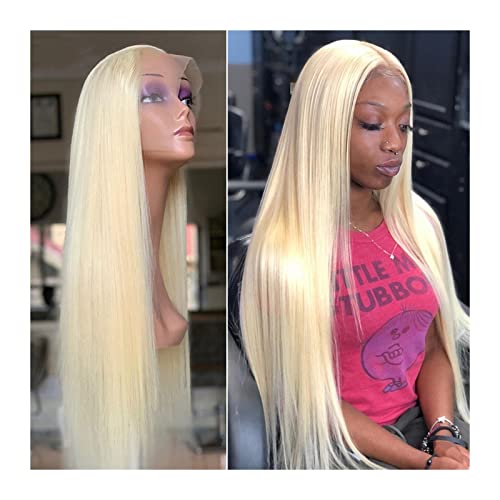 Gewellte Spitzenperücken HD Transparente Lace Front Echthaarperücken Blondes Brasilianisches Haar 13x4 Lace Frontal Perücken # 613 Lange gerade Lace Frontal Perücke mit Babyhaar for Frauen Natürliche von DYPASA