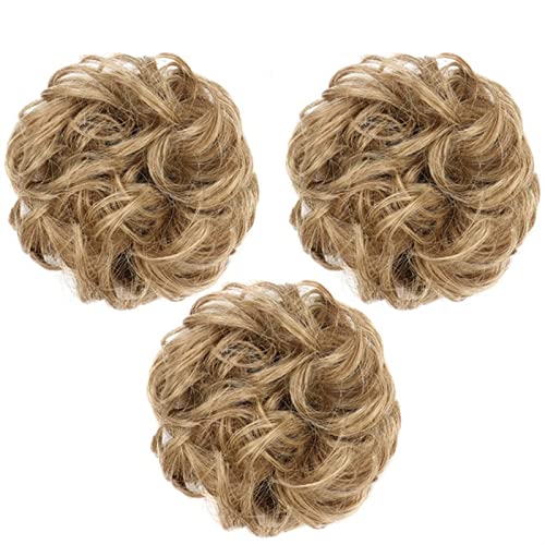 Haarteil Mit Gummiband Elastisches Band mit Haar Messy Bun Mode Mädchen Curly Scrunchie Chignon mit elastischem Band Haarteile Donut for Frauen Unordentliches Haarteil (Color : 86-10) von DYPASA