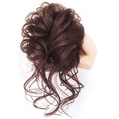 Haarteil Mit Gummiband Messy Bun Haarteil Synthetische zerzauste Hochsteckfrisur Haarknoten Verlängerung Elastisches Haarband Haarteile Curly Wave Hair Bun Scrunchie for Frauen Unordentliches Haarteil von DYPASA