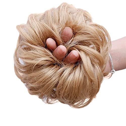 Haarteil Mit Gummiband Messy Bun Hair Extensions Synthetischer Haarknoten Gummiband Scrunchies Hochsteckfrisur Pferdeschwanz Curly Wavy Scrunchy Donut Chignon Haarteil for Frauen Unordentliches Haarte von DYPASA