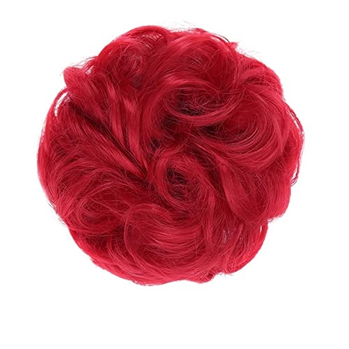 Haarteil Mit Gummiband Messy Bun Hair Extensions Synthetischer Haarknoten Gummiband Scrunchies Hochsteckfrisur Pferdeschwanz Curly Wavy Scrunchy Donut Chignon Haarteil for Frauen Unordentliches Haarte von DYPASA