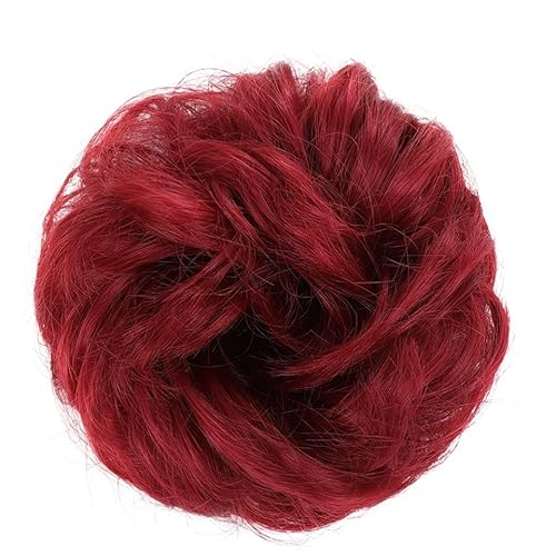 Haarteil Mit Gummiband Messy Bun Hair Pieces Extensions, Curly Wave Synthetic Chignon Hairpiece mit Gummiband, Donut Hair Bun Scrunchie for Frauen Mädchen Unordentliches Haarteil (Color : 101) von DYPASA