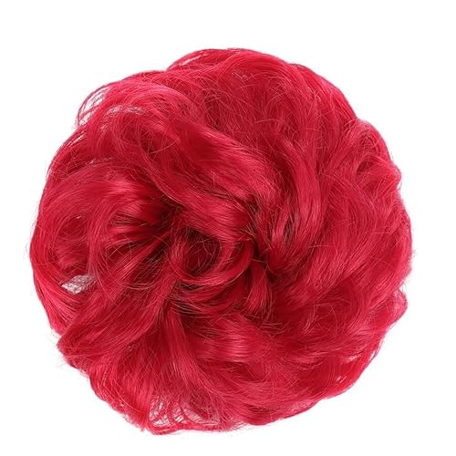 Haarteil Mit Gummiband Messy Bun Hair Pieces Extensions, Curly Wave Synthetic Chignon Hairpiece mit Gummiband, Donut Hair Bun Scrunchie for Frauen Mädchen Unordentliches Haarteil (Color : 1164) von DYPASA