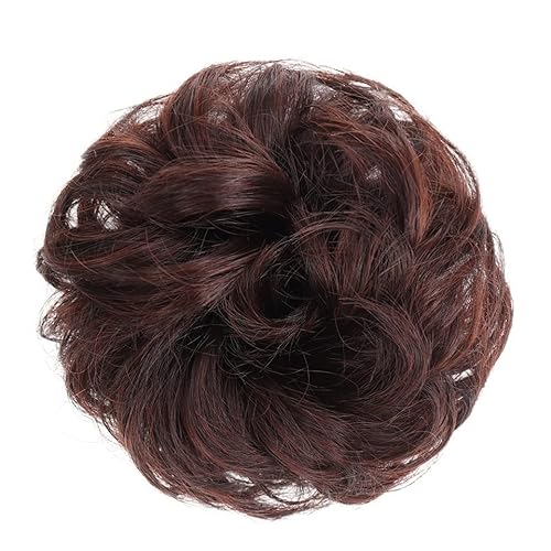 Haarteil Mit Gummiband Messy Bun Hair Pieces Extensions, Curly Wave Synthetic Chignon Hairpiece mit Gummiband, Donut Hair Bun Scrunchie for Frauen Mädchen Unordentliches Haarteil (Color : 2M33) von DYPASA