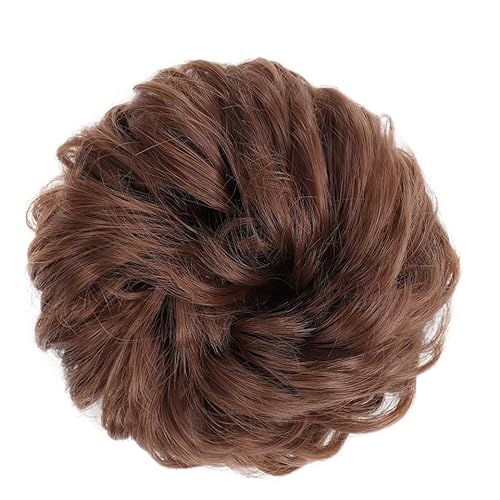 Haarteil Mit Gummiband Messy Bun Hair Pieces Extensions, Curly Wave Synthetic Chignon Hairpiece mit Gummiband, Donut Hair Bun Scrunchie for Frauen Mädchen Unordentliches Haarteil (Color : 30) von DYPASA