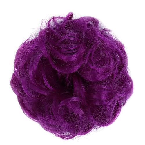 Haarteil Mit Gummiband Messy Bun Hair Pieces Extensions, Curly Wave Synthetic Chignon Hairpiece mit Gummiband, Donut Hair Bun Scrunchie for Frauen Mädchen Unordentliches Haarteil (Color : 51P) von DYPASA