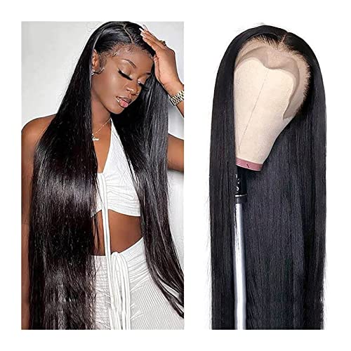 Human Hair Wigs Perücke 13x4 Gerade Lace Front Perücke für Frauen Echthaar Perücken HD Transparente Spitze Frontperücke Vor-geklemmte Perücke brasilianisches Remy-Haar 4 von DYPASA