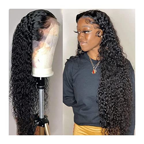 Human Hair Wigs Perücke Lockige Perücken 360 Lace Front for Human Hair 16-34 "Transparent Lace Frontperücken Deep Wave Glueless Lace Perücke mit Haar für Kinder Pa von DYPASA