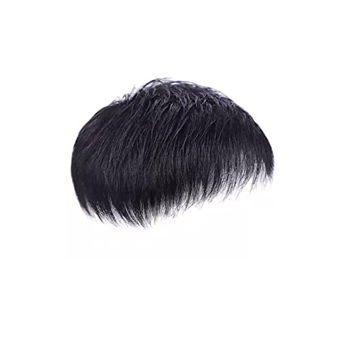 Human Hair Wigs Perücke Männliche kurze Haare Schönes Echthaar Echthaar Aufnäher Herren Perücke Vollkopf Set Typ Natürliche Lockige Perücke (Farbe: B, Größe: von DYPASA