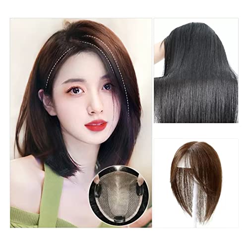 Human Hair Wigs Perücke Perücke für Damen, flauschiger Kopf, Echthaar, Stück für weißes Haar, Fransen, Perücke für Echthaar, Natürlich, Lockig (Farbe: 04 - (1 von DYPASA