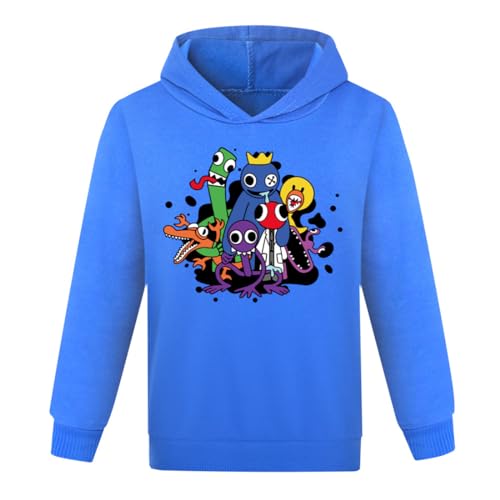 DYWPYCLQ Kinder Jungen Hoodies Mode Spiel Cartoon Jungen Sweatshirts Langarm Baumwolle Kleidung Mädchen Kleidung Pullover Top 5-6Y, blau, 5-6 Years von DYWPYCLQ