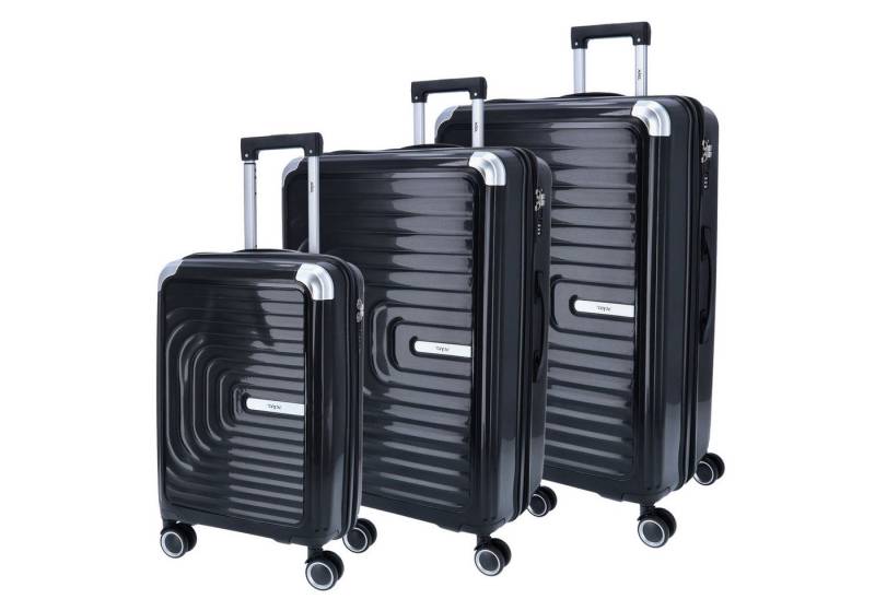 DYX Koffer DYX 4 Rollen Trolley 3er Set S/M/L Barcelona schwarz, 4 Rollen Rollen DYX Koffer DYX 4 Rollen Trolley 3er Set S/M/L Barcelona schwarz, 4 Rollen Rollen von DYX