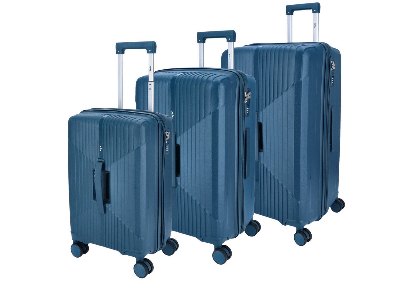 DYX Koffer DYX 4 Rollen Trolley 3er Set S/M/L New York petrol, 4 Rollen Rollen DYX Koffer DYX 4 Rollen Trolley 3er Set S/M/L New York petrol, 4 Rollen Rollen von DYX