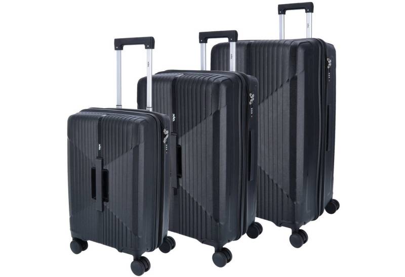 DYX Koffer DYX 4 Rollen Trolley 3er Set S/M/L New York schwarz, 4 Rollen Rollen DYX Koffer DYX 4 Rollen Trolley 3er Set S/M/L New York schwarz, 4 Rollen Rollen von DYX