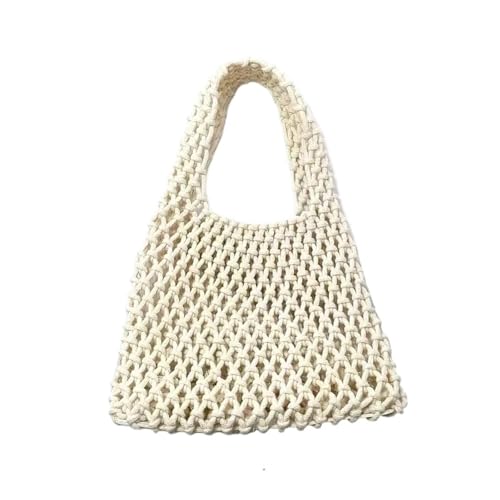 Aushöhlen Kleine Handtasche frauen Stroh Gewebt Net Tasche Grid Muster Weiche Damen Tote Tasche(Color 01) von DYYEUAVT