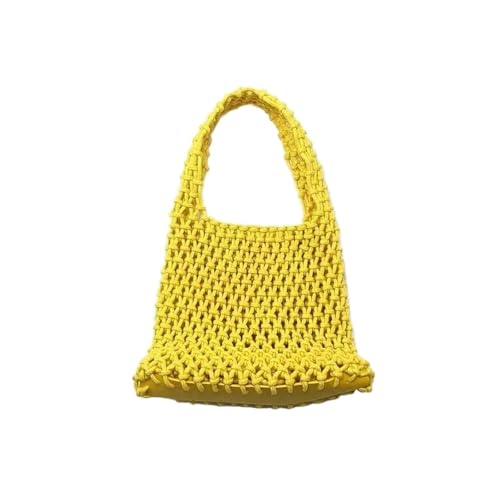 Aushöhlen Kleine Handtasche frauen Stroh Gewebt Net Tasche Grid Muster Weiche Damen Tote Tasche(Color 02) von DYYEUAVT