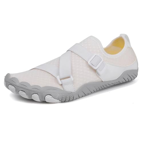 DYYEUAVT Aquaschuhe for Den Sommer, rutschfest, for Den Außenbereich, for Schwimmen Am Strand, Schnelltrocknend, Atmungsaktiv, Upstream-Watschuhe(White,45) von DYYEUAVT