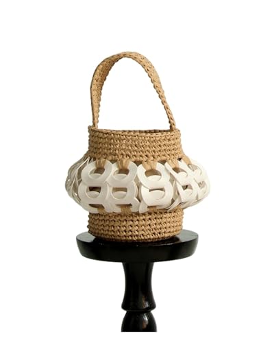 DYYEUAVT Beuteltasche aus gewebtem Stroh mit aufwendigen Ausschnitten von DYYEUAVT