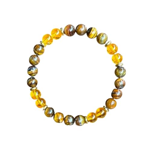 DYYEUAVT Boho-Stil Naturstein Perlenarmband Naturstein Perlen Stretch Armband, Einheitsgröße, ca. 18 cm, Achat von DYYEUAVT