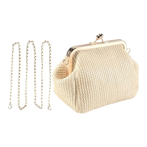 DYYEUAVT Crossbody Boho Taschen for Frauen Abend Clutch Taschen Hasp Damen Handtasche Stroh Strand Rattan Frauen Messenger Bag(Khaki) von DYYEUAVT