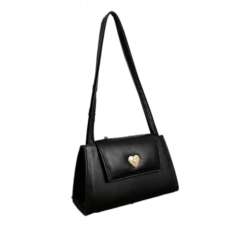 DYYEUAVT Damen Leder Umhängetasche Vintage Tote Geldbörse Handtaschen Unterarmtasche Retro Frauen Tragbare kleine quadratische Umhängetaschen(Black) von DYYEUAVT