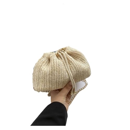 DYYEUAVT Damen Stroh Weben Eimer Taschen Rattan Sommer Strand Schulter Tasche(Beige) von DYYEUAVT
