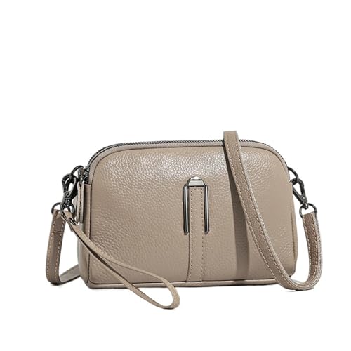 DYYEUAVT Echtes Leder Tasche frauen Umhängetasche for Frau Weibliche Einfarbig Kupplung Telefon Taschen Schulter Messenger Sac(Khaki) von DYYEUAVT