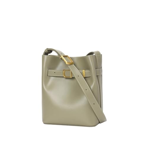 DYYEUAVT Einzelne Umhängetasche aus echtem Leder for Damen, schlichtes Freizeit-Design, for(Beige) von DYYEUAVT