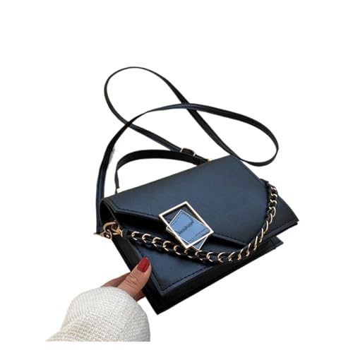 DYYEUAVT Frauen Handtasche Designer Retro Achselhöhle Schulter Tasche Kette Messenger Flap Mädchen Umhängetasche Weibliche Kleine Quadratische Taschen(Black 1) von DYYEUAVT