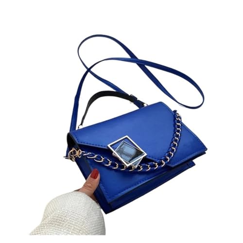 DYYEUAVT Frauen Handtasche Designer Retro Achselhöhle Schulter Tasche Kette Messenger Flap Mädchen Umhängetasche Weibliche Kleine Quadratische Taschen(Blue) von DYYEUAVT