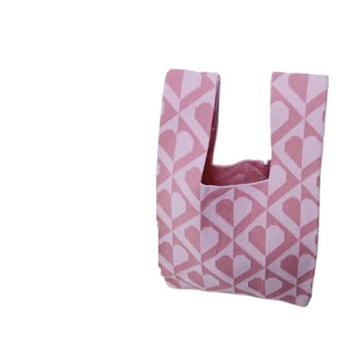 DYYEUAVT Gestrickte Handtasche mit großem Fassungsvermögen, Love Tote Bag, Knoten-Handgelenktasche(Pink) von DYYEUAVT