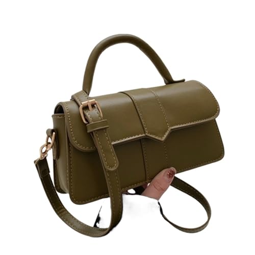 DYYEUAVT Leder Umhängetasche for Frauen Handtasche Vintage Unterarmtasche kleine quadratische Satchel(Green) von DYYEUAVT