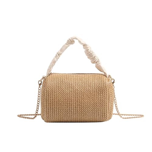 DYYEUAVT Strandurlaubskette, gewebte Tasche, kontrastierende gewebte Handtasche, leichte Umhängetasche von DYYEUAVT