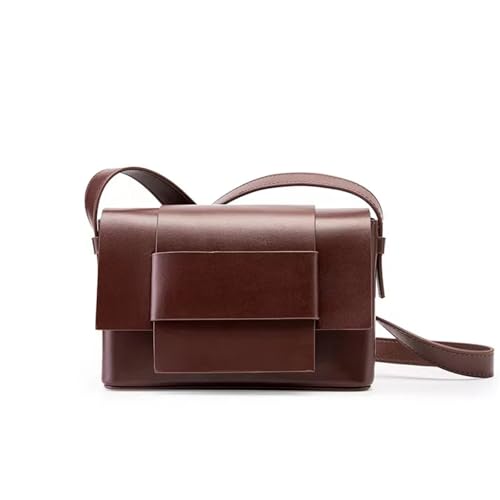 DYYEUAVT Umhängetasche aus weichem Leder, gewebt, kleine quadratische Tasche, Unisex-Design(Brown) von DYYEUAVT